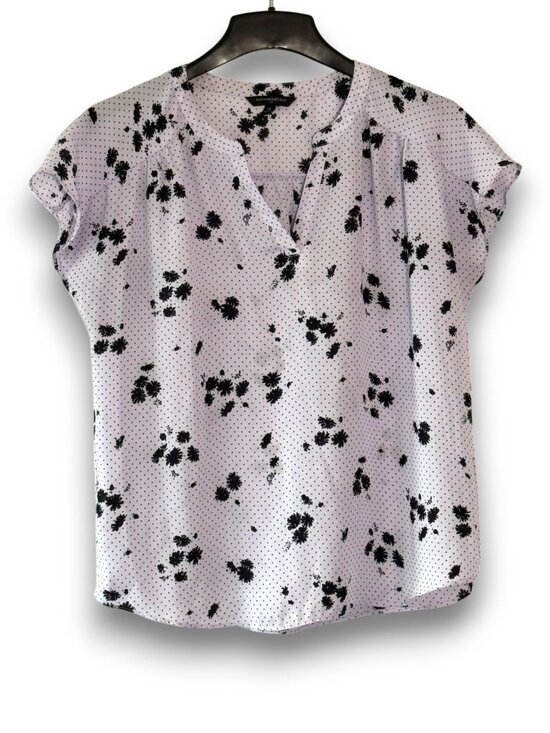 Banana Republic Tops - Banana Republic Floral Polka Dot Split Neck Blouse - M